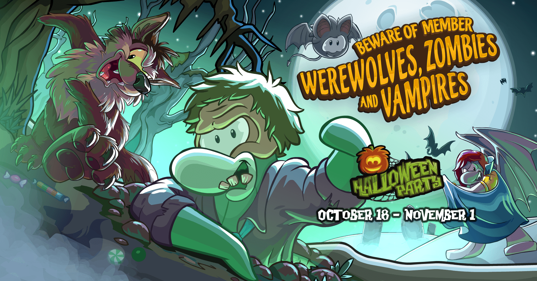 Halloween party from October 18th to November 1st